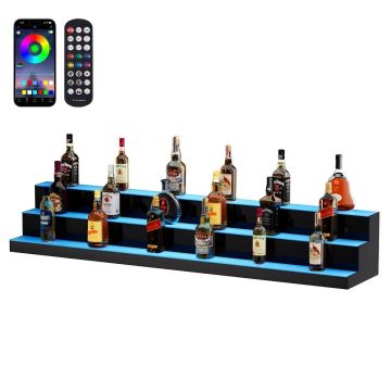 LED-illuminated liquor display case, 152 cm, remote controlled