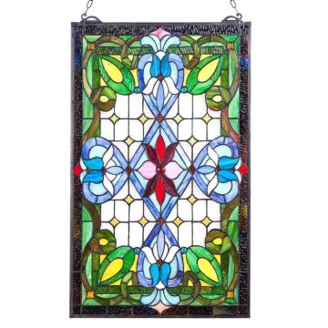 Vitražo lango panelė tiffany, 433x731 mm, pakabinama