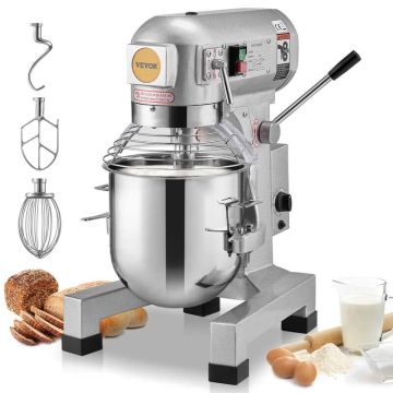 Komercinis stacionarus maisto maišytuvas, 10 L, 550 W, nerūdijančio plieno dubuo