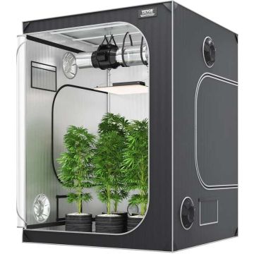 5x5 hydroponinė auginimo palapinė su mylar, stebėjimo langu ir įrankių krepšiu