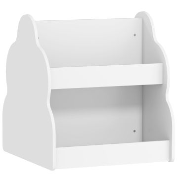 Детская книжная полка, 2 уровня, на колёсах, Белый, 54 × 56 × 50 см