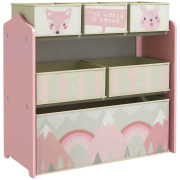 Детский книжный стеллаж, 6 секций, 63 × 66 × 30 см