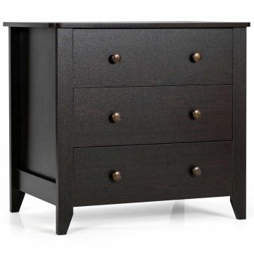 Vaikiška komoda, 3 stalčiai, Juoda/ruda, 71,12 × 45,72 × 66,04 cm