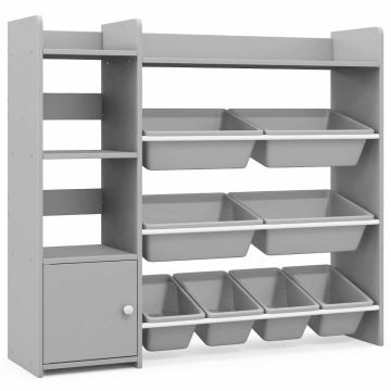 Vaikiška lentyna – žaislų organizatorius, 4 didelės ir 4 mažos dėžės, 112 × 100 × 30 cm