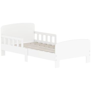 Children's bed, with safety rails, White, 143.5 × 54 × 74.2 cm