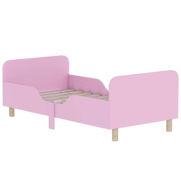 Children's bed, With safety rail, Pink, 143.5 × 50 × 74.2 cm