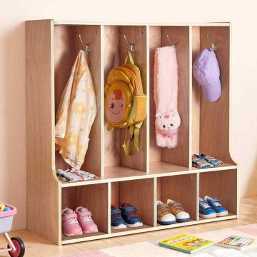 Children's coat rack VEVOR IVY-VVR-015, 4 compartments, 8 hooks, 92 × 90.6 × 31.7 cm