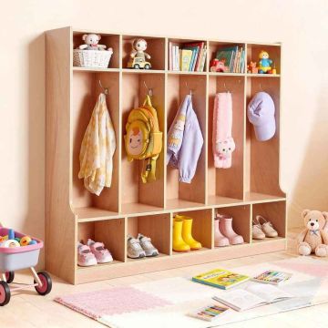 Children's coat rack VEVOR IVY-VVR-017, 5 compartments, 10 hooks, 136.9 × 120.9 × 33 cm