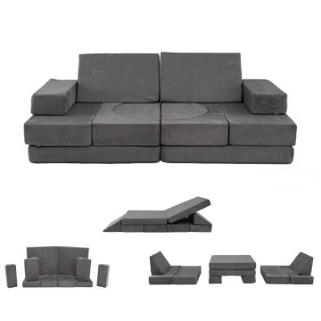 Vaikiška sofa, 12 dalių, 167 × 85 × 14 cm