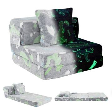 Vaikiška sofa, 3 viename, Pilka, 65,5 × 60,5 × 41,5 cm