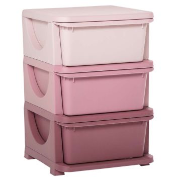 Детский шкаф Homcom 37x37x56,5см, розового цвета