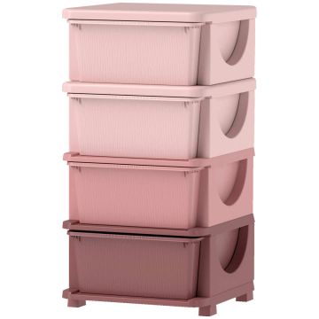 Детский шкаф Homcom 37x37x76см, розового цвета