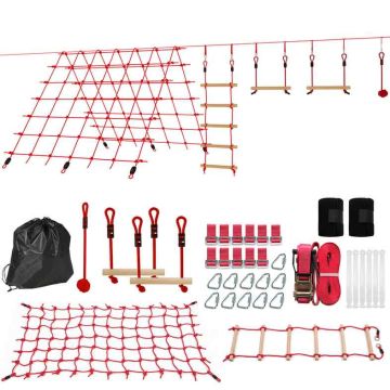 Children's climbing rope set, with ladder and rings