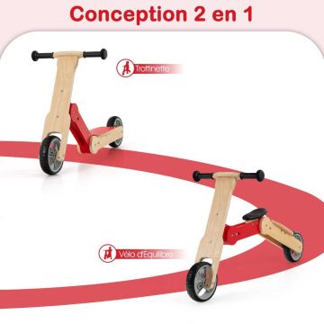 Children's scooter and balance bike, 2 in 1, 96 × 38 × 58 cm