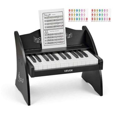 Children's digital piano VEVOR, 25 keys, Black, 41 × 30 × 30 cm