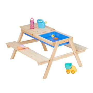 Детский стол Relaxdays 10050942.0, для 2 детей, 2 ванночки, 89 × 50 × 86 см