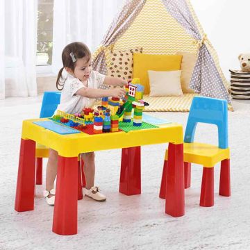 Children's table and chair set, 7 in 1, Multicolored, 80.01 × 54.61 × 53.34 cm