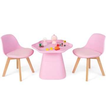 Children's table and chair set, 2 chairs, 22 × 20 × 17 inches