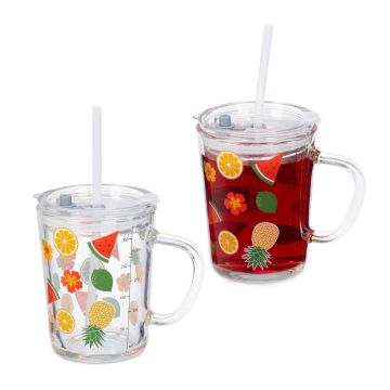 Vaikiškos stiklinės Relaxdays 10044955.0, 2 vnt, 12 × 12,5 × 9,5 cm