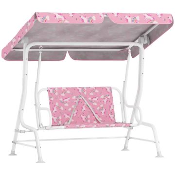 Children's swing, two-seater, Pink, 112 × 75 × 120 cm