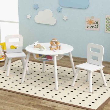 Children's table and chair set, 3-piece, 60 × 60 × 44 cm