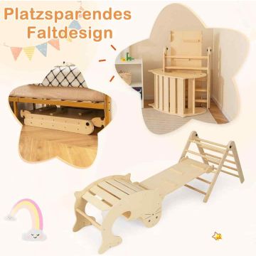 Vaikų laipiojimo žaislas 7-in-1, medinis, sulankstomas, 3-14 metų, maksimalus svoris 60 kg