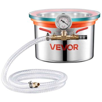Вакуумная камера VEVOR T-1.5, 5,7 л, Ø30 × 24 см
