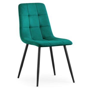 Стул для столовой NERO, зелёный/чёрный, 45,5 × 87 × 43,5 см