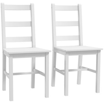 Обеденные стулья, 2 шт, Белые, 41,5 × 90 × 46 см