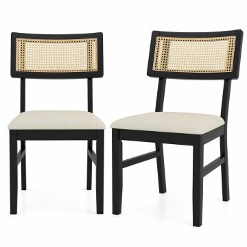 Valgomojo kėdės, 2 vnt, juodos, 53,34 × 87,63 × 54,61 cm