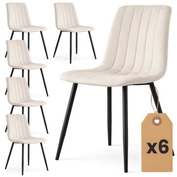 Стулья для столовой AKORD Furniture Factory LIVO, 6 шт, Бежевый, 45,5 × 87 × 43,5 см
