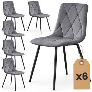 Dining chairs MILO, 6 pcs, gray, 45.5 × 87 × 43.5 cm