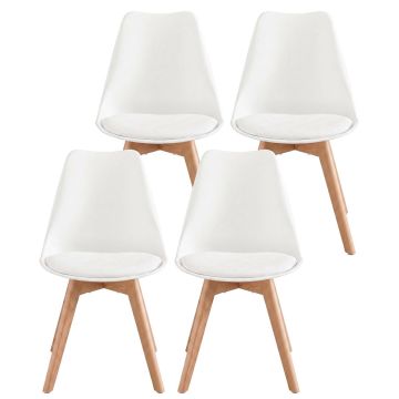 Valgomojo kėdės VASAGLE, 4 vnt, Baltos, 46,5 × 57 × 79 cm