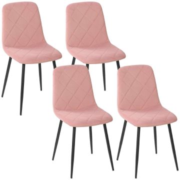 Dining chair set, 4 pcs, Pink, 45 × 54 × 87 cm