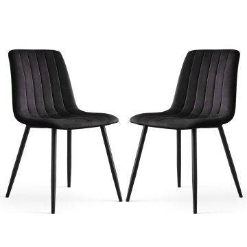 Комплект стульев для столовой LIVO, 2 шт, Чёрные, 45,5 × 87 × 43,5 см
