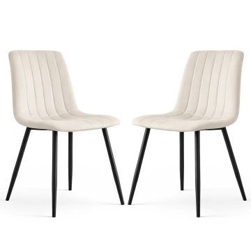 Комплект стульев для столовой LIVO, 2 шт, Бежевый, 45,5 × 87 × 43,5 см