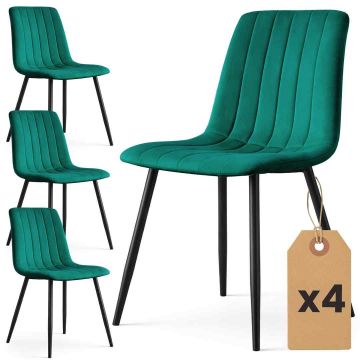 Комплект стульев для столовой LIVO, 4 шт, Зелёные, 45,5 × 87 × 43,5 см