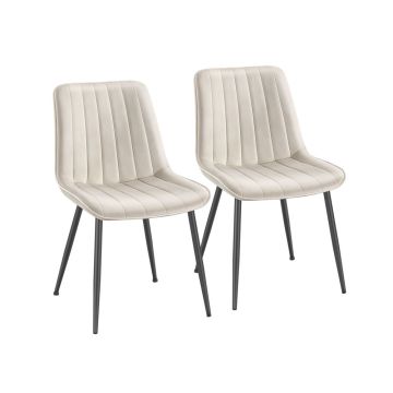 Valgomojo kėdžių komplektas SONGMICS LDC090K01, 2 vnt, smėlio/juodos spalvos, 48,5 × 79,5 × 58 cm