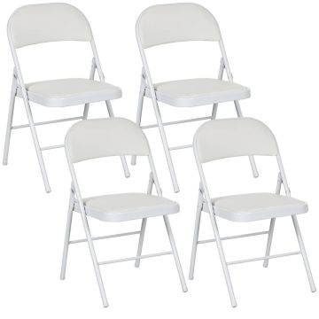 Dining chair set, 4 pcs, White, 45 × 78 × 46 cm