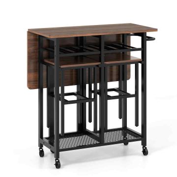 Valgomojo komplektas, Stalas su 2 taburetėmis, 73,66 × 73,66 × 80,01 cm