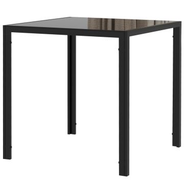 Dining table, 4-seater, Black, 75 × 75 × 75 cm