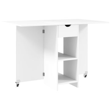 Valgomojo stalas Homcom 114,5x70x75cm., baltos spalvos