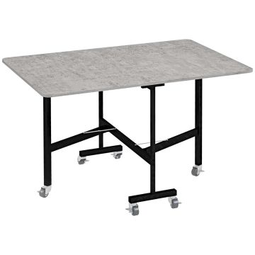 Valgomojo stalas Homcom 120x80x73cm., juodos/pilkos spalvos