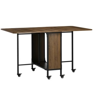 Valgomojo stalas Homcom 130x80x74cm., juodos/rudos spalvos