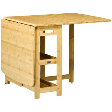 Valgomojo stalas Homcom 149,5x80x73,5cm., šviesiai rudos spalvos