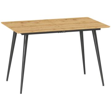 Valgomojo stalas Homcom 160x75x77cm., šviesiai rudos/juodos spalvos