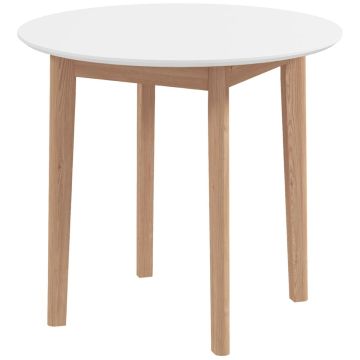 Valgomojo stalas Homcom 75x75x76cm., baltos/šviesiai rudos spalvos