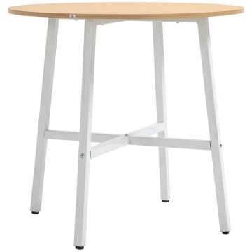 Valgomojo stalas Homcom 80x76cm., šviesiai rudos/baltos spalvos