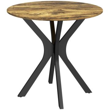 Valgomojo stalas Homcom 80x80x75cm., juodos/rudos spalvos