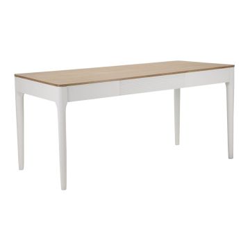Valgomojo stalas Matera, balta/ruda, 180 × 80 × 90 cm